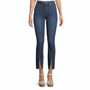 NWT Alice + Olivia AO.LA Women's High Rise Front Slit Slim Skinny Ankle Jeans 28